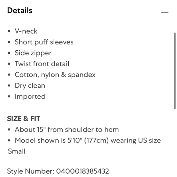 Cinq A Sept NWT Celeste Light Blue Puff Sleeve Crop Top medium - Picture 4 of 9